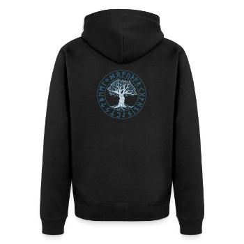 Viking Rune Arbre Yggdrasil Symbole nordique - Veste à capuche bio Premium Unisexe - noir - Dos - Nico (187cm)