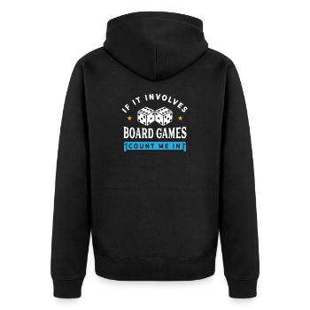 Jeux de société amusants - Veste à capuche bio Premium Unisexe - noir - Dos - Nico (187cm)
