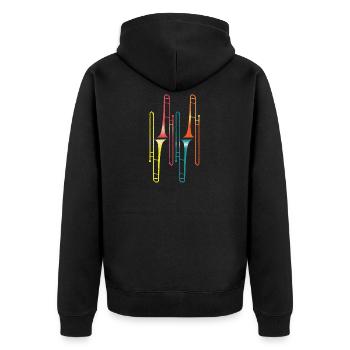 Musique de groupe de trombone rétro - Veste à capuche bio Premium Unisexe - noir - Dos - Nico (187cm)