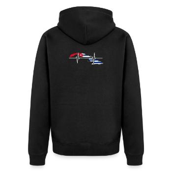Cuba Battements de coeur Drapeau Vintage Rétro Cuba - Veste à capuche bio Premium Unisexe - noir - Dos - Nico (187cm)