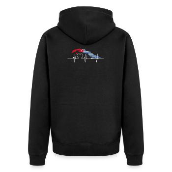 Cuba Battements de coeur Drapeau Vintage Rétro Cuba - Veste à capuche bio Premium Unisexe - noir - Dos - Nico (187cm)