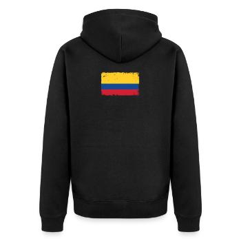 Colombie Drapeau de battements de cœur Vintage Colombie - Veste à capuche bio Premium Unisexe - noir - Dos - Nico (187cm)