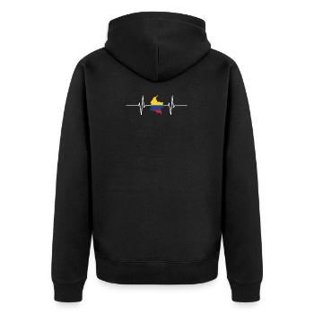 Colombie Drapeau de battements de cœur Vintage Colombie - Veste à capuche bio Premium Unisexe - noir - Dos - Nico (187cm)