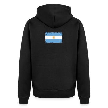 Argentina Heartbeat Flag Vintage Argentina - Unisex Premium Organic Zip Hoodie - black - Back - Nico (187cm)
