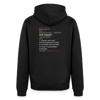 Tech support html coding gift coder - Veste à capuche bio Premium Unisexe - noir - Dos - Nico (187cm)
