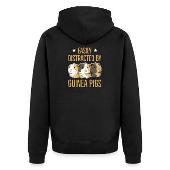 Guinea pig design for a guinea pig - Unisex Premium Organic Zip Hoodie - black - Back - Nico (187cm)