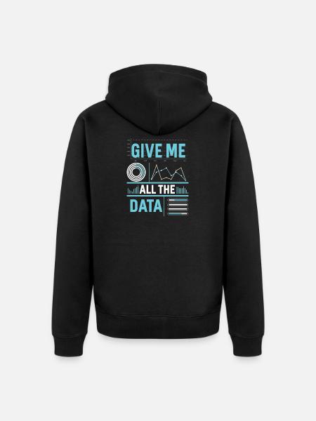 Big Data Scientists Statistics - Unisex Premium Organic Zip Hoodie - black