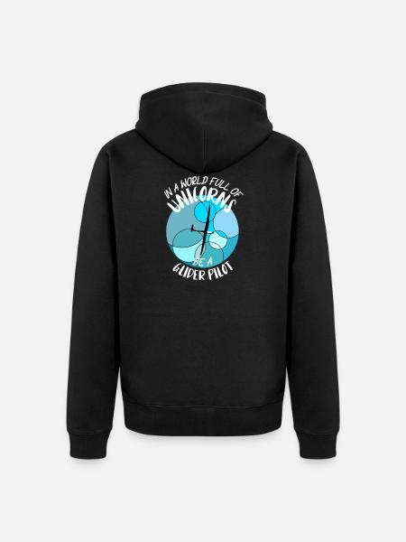Glider Gliding Gliding Glider Flying - Unisex Premium Organic Zip Hoodie - black