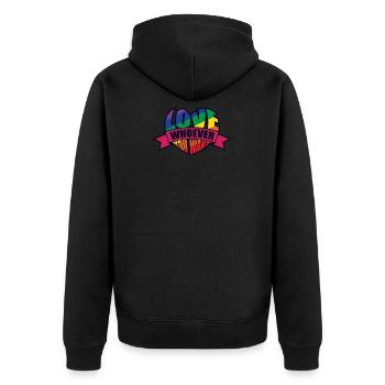 Gay Pride - Unisex Premium Bio Zip Hoodie - Schwarz - Hinten - Nico (187cm)
