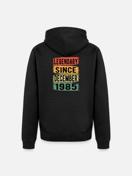 Birthday Retro December 1985 - Unisex Premium Organic Zip Hoodie - black