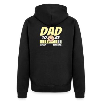 Devenir père 2022 Loading Papa - Veste à capuche bio Premium Unisexe - noir - Dos - Nico (187cm)