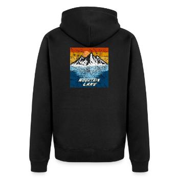 BERG VOIR LAC DE MONTAGNE GRUNGE - Veste à capuche bio Premium Unisexe - noir - Dos - Nico (187cm)