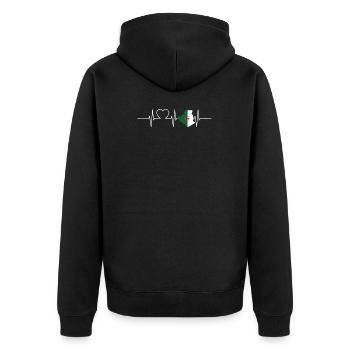 Algérie Battements de cœur Drapeau Algérie vintage - Veste à capuche bio Premium Unisexe - noir - Dos - Nico (187cm)