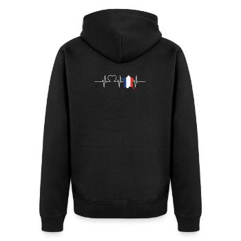 France Battements de coeur Drapeau Vintage France - Veste à capuche bio Premium Unisexe - noir - Dos - Nico (187cm)