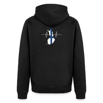 Finlande Herzschlag Flagge Vintage Finlande - Veste à capuche bio Premium Unisexe - noir - Dos - Nico (187cm)