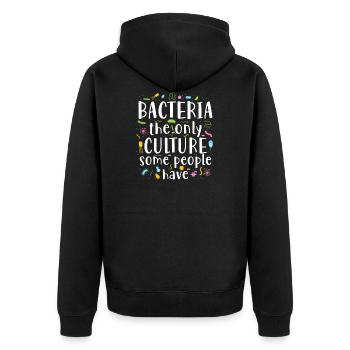Bacteria Pun Drôle de science Vêtements - Veste à capuche bio Premium Unisexe - noir - Dos - Nico (187cm)