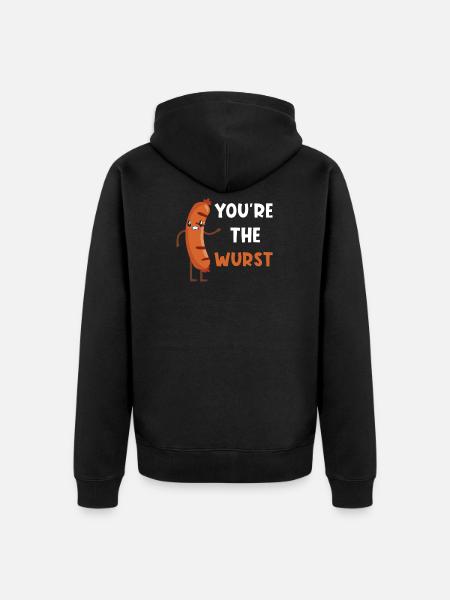 Sausage wordplay funny - Unisex Premium Organic Zip Hoodie - black