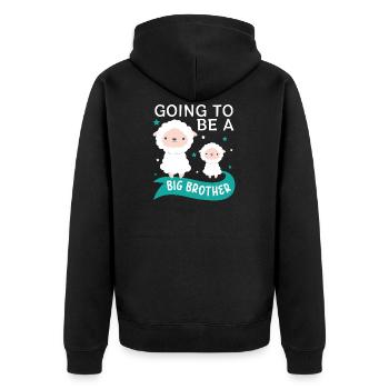 I'm going to be big brother soon - Unisex Premium Organic Zip Hoodie - black - Back - Nico (187cm)