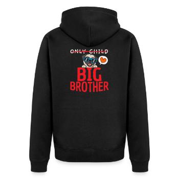 Not an only child Big Brother - Unisex Premium Organic Zip Hoodie - black - Back - Nico (187cm)