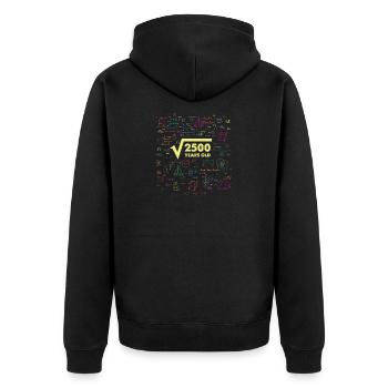 50th Birthday Gift Math Square Root 2500 - Unisex Premium Organic Zip Hoodie - black - Back - Nico (187cm)