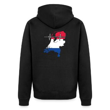 Pays-Bas Herzschlag Flagge Vintage Pays-Bas - Veste à capuche bio Premium Unisexe - noir - Dos - Nico (187cm)