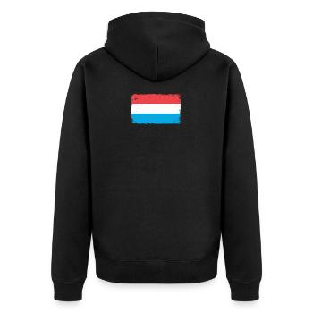 Luxembourg Herzschlag Flagge Vintage Luxembourg - Veste à capuche bio Premium Unisexe - noir - Dos - Nico (187cm)