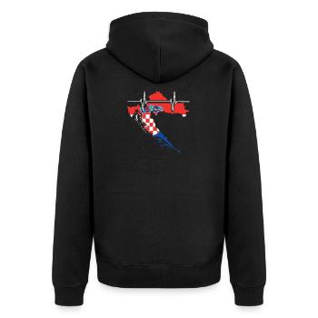 Croatie Herzschlag Flagge Vintage Croatie - Veste à capuche bio Premium Unisexe - noir - Dos - Nico (187cm)