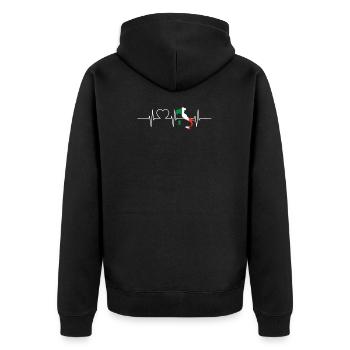 Italie Herzschlag Flagge Vintage Italie - Veste à capuche bio Premium Unisexe - noir - Dos - Nico (187cm)