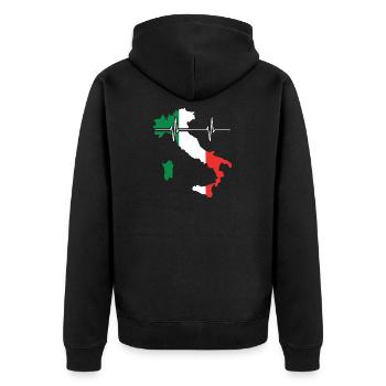 Italie Herzschlag Flagge Vintage Italie - Veste à capuche bio Premium Unisexe - noir - Dos - Nico (187cm)