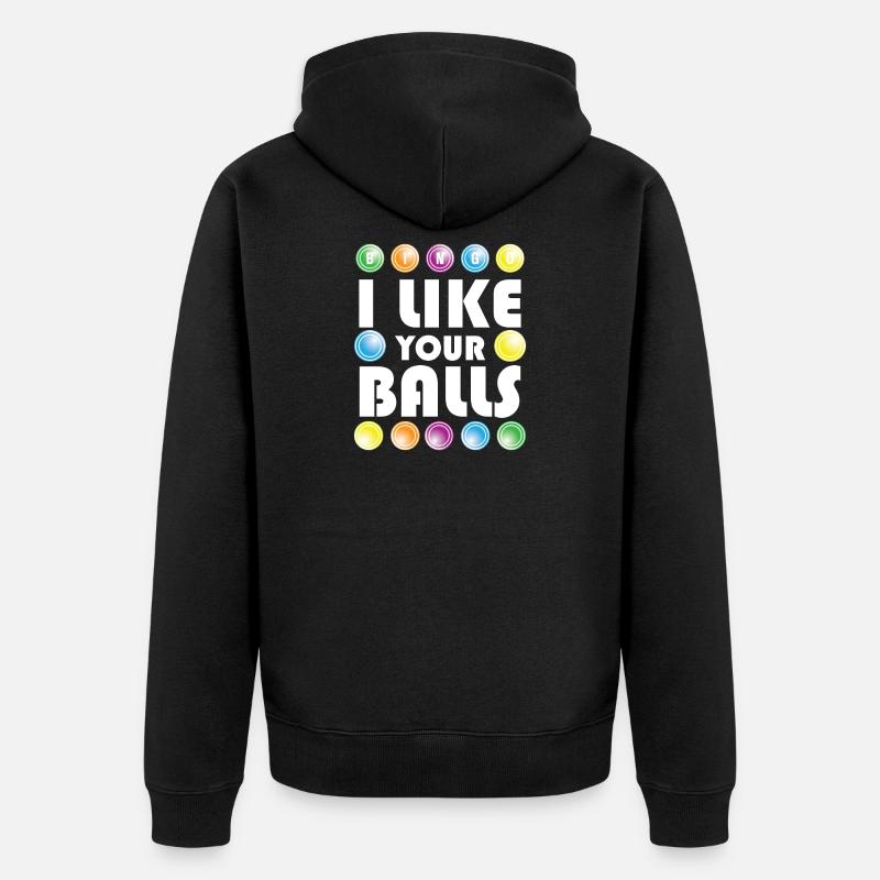 Boules de Bingo Drôles - Veste à capuche bio Premium Unisexe - noir
