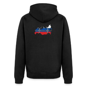 Russie Battements de cœur Drapeau Russie - Veste à capuche bio Premium Unisexe - noir - Dos - Nico (187cm)