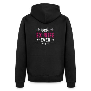 Meilleure ex-femme jamais divorcée - Veste à capuche bio Premium Unisexe - noir - Dos - Nico (187cm)
