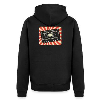 Das Beste von 80er Jahren. Geboren in 80er Jahre. - Unisex Premium Bio Zip Hoodie - Schwarz - Hinten - Nico (187cm)