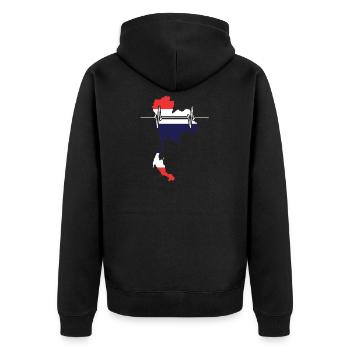 Thaïlande Heartbeat Flag Vintage Thaïlande - Veste à capuche bio Premium Unisexe - noir - Dos - Nico (187cm)