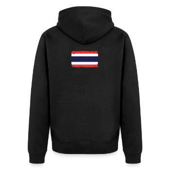Thaïlande Heartbeat Flag Vintage Thaïlande - Veste à capuche bio Premium Unisexe - noir - Dos - Nico (187cm)