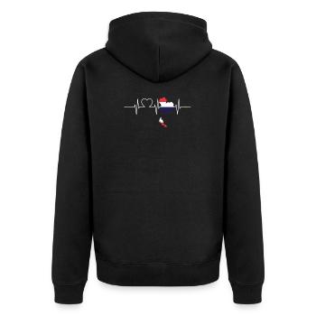 Thaïlande Heartbeat Flag Vintage Thaïlande - Veste à capuche bio Premium Unisexe - noir - Dos - Nico (187cm)
