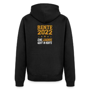 Rente 2022 Eine Legende Geht In Rente Ruhestand - Unisex Premium Bio Zip Hoodie - Schwarz - Hinten - Nico (187cm)