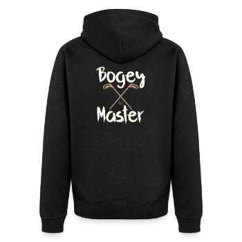 Funny Golfer Gift Bogey Master Golfing - Unisex Premium Organic Zip Hoodie - black - Back - Nico (187cm)