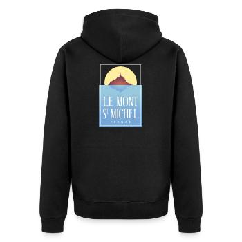 Le Mont St Michel - France - Unisex Premium Organic Zip Hoodie - black - Back - Nico (187cm)