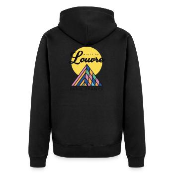 Musee du Louvre - Paris, Frankreich - Unisex Premium Bio Zip Hoodie - Schwarz - Hinten - Nico (187cm)