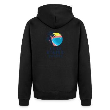 Cote D'azur - Frankreich - Unisex Premium Bio Zip Hoodie - Schwarz - Hinten - Nico (187cm)