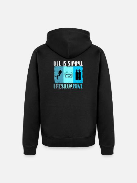 Divers Dive Apnea Scuba Divers Scuba Diving - Ekologiczna rozpinana bluza z kapturem Premium unisex - czarny