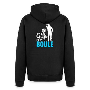 Pétanque Pétanque Pétanque Pétanque Hommes Hommes Garçons - Veste à capuche bio Premium Unisexe - noir - Dos - Nico (187cm)