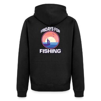 Pêche amusante pêche hobby pêche pêcher - Veste à capuche bio Premium Unisexe - noir - Dos - Nico (187cm)