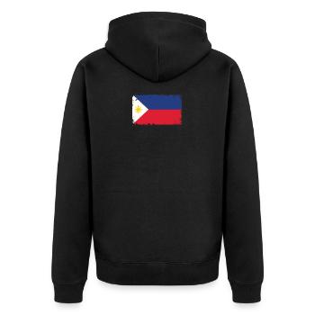 Philippinen Herzschlag Flagge Vintage Philippinen - Unisex Premium Bio Zip Hoodie - Schwarz - Hinten - Nico (187cm)