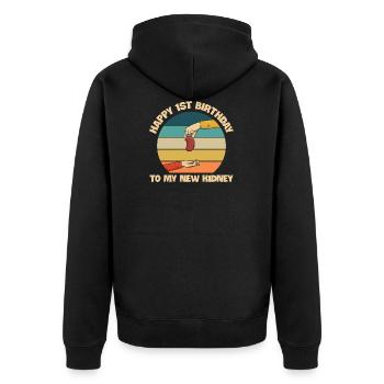 Kidney Design for a Kidney Recipient - Unisex Premium Organic Zip Hoodie - black - Back - Nico (187cm)