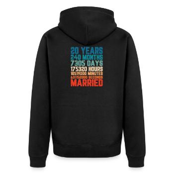 20 ans mariage mariage mariage dire cadeau - Veste à capuche bio Premium Unisexe - noir - Dos - Nico (187cm)