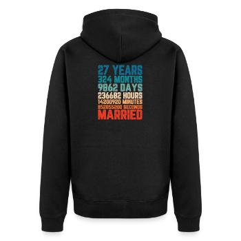 27 ans marié Mariage Mariage Dire Cadeau - Veste à capuche bio Premium Unisexe - noir - Dos - Nico (187cm)