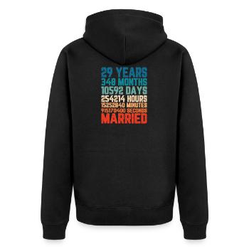 29 ans marié Mariage Mariage Dire Cadeau - Veste à capuche bio Premium Unisexe - noir - Dos - Nico (187cm)