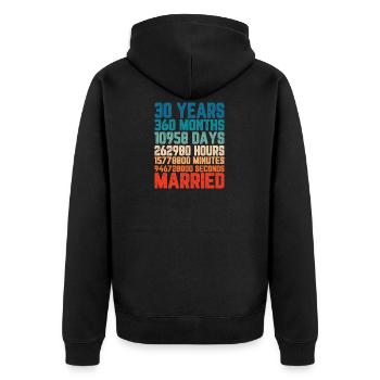 30 Jahre verheiratet Hochzeit Ehe Spruch Geschenk - Unisex Premium Bio Zip Hoodie - Schwarz - Hinten - Nico (187cm)